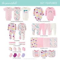 The Peanutshell Baby Girls Layette Gift Set Girls, Pretty Sweet, 30 Essential Pieces, 0-3 Months