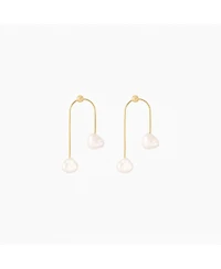 Sterling Silver 18k Gold Plated Mia Cultured Pearl Earrings