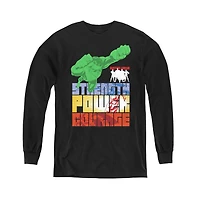 Justice League Boys of America Youth Heroic Qualities Long Sleeve Sweatshirts