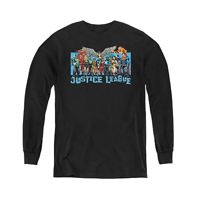 Justice League Boys of America Youth Lineup Long Sleeve Sweatshirts
