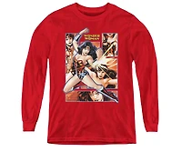 Justice League Boys of America Youth Wonder Woman Panels Long Sleeve Sweatshirts