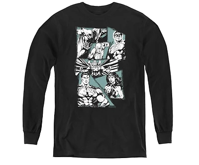 Justice League Boys of America Youth A Mighty Long Sleeve Sweatshirts
