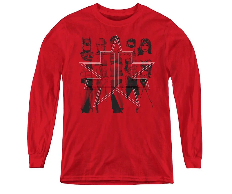 Justice League Boys of America Youth Five Stars Long Sleeve Sweatshirts