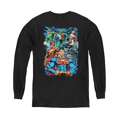 Justice League Boys of America Youth Is Served Long Sleeve Sweatshirts