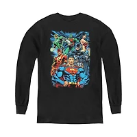 Justice League Boys of America Youth Is Served Long Sleeve Sweatshirts