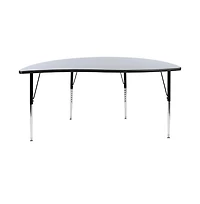 Emma+Oliver 60" Half Circle Wave Flexible Collaborative Adjustable Height Activity Table