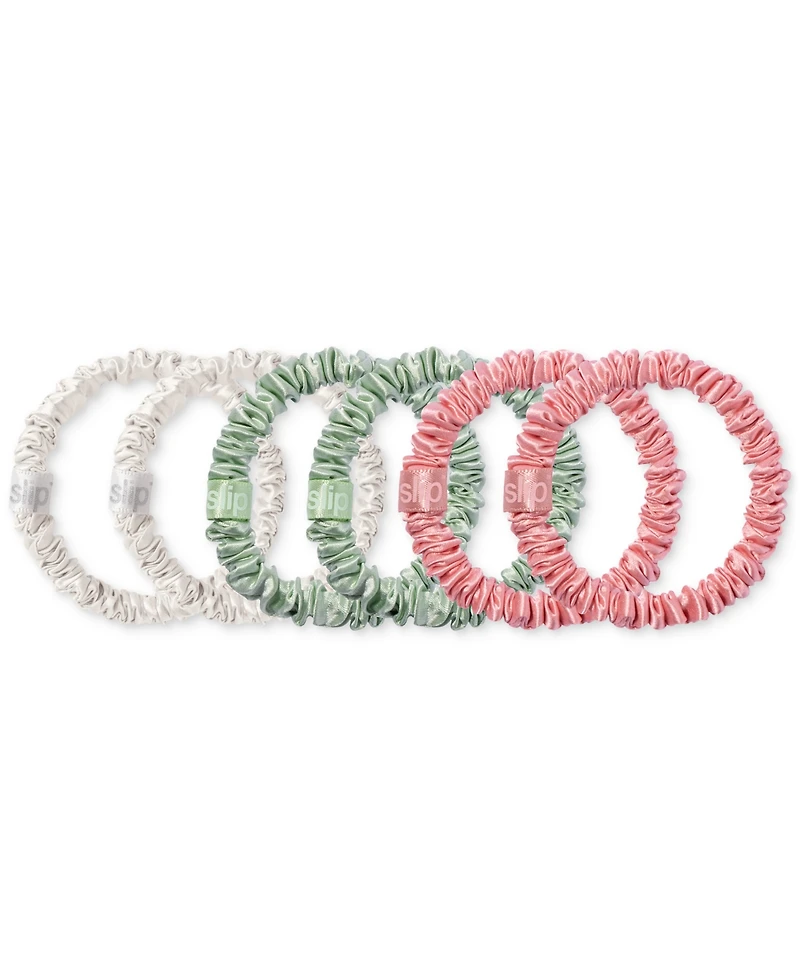 Slip -Pc. Pure Silk Skinny Scrunchies Set