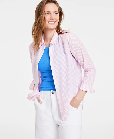 On 34th Women's Button-Front Crepe Shirt, Created for Macy's