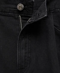 Mango Women's Pleats Detail Denim Shorts