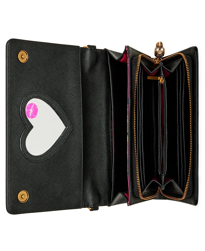 Betsey Johnson Skull Boss Wallet On A Chain