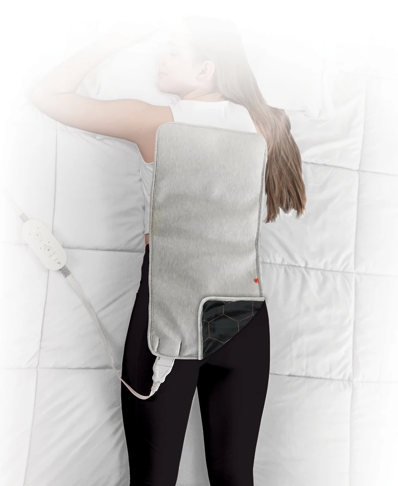 Sharper Image Calming Heat Massaging Weighted Heating Pad with Copper and Charcoal
