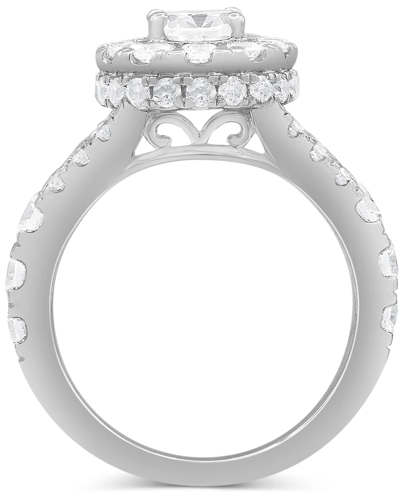 Diamond Oval Halo Bridal Set (4 ct. t.w.) in 14k White Gold