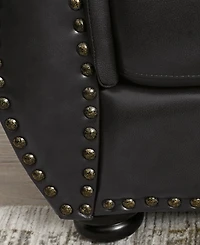 Abbyson Living Arther 85" Leather Traditional Sofa