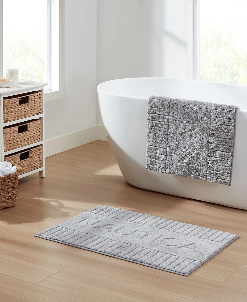 Nautica Logo Knit 2 Piece Bath Rug Set, 20" x 32"