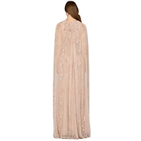 Lara Women's Mermaid Beaded Dress with Long Cape