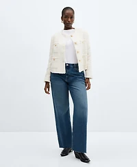 Mango Women's Pocket Tweed Jacket
