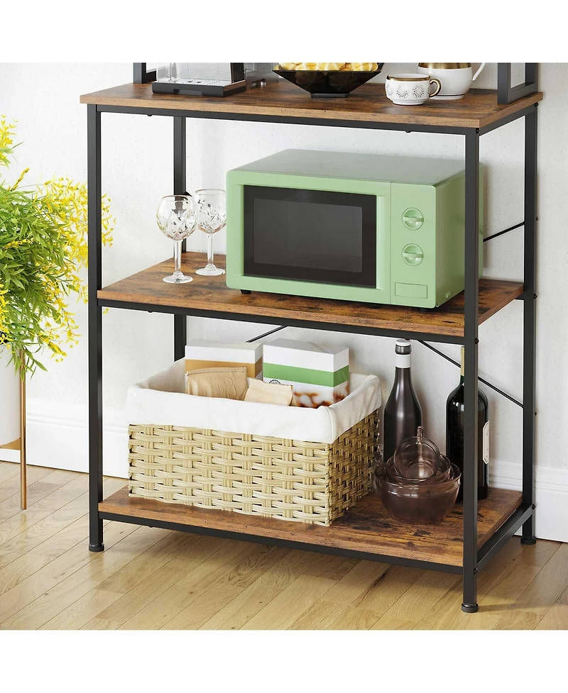 Slickblue 6-tier Industrial Baker's Rack Microwave Oven Stand With 6 Hooks And Metal Frame