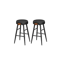 Counter Stools Set Of 2, Kitchen Stools, Breakfast Synthetic Leather With Stitching