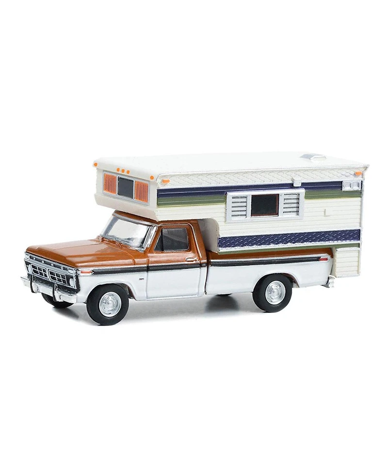 1/64 1976 Ford F-250 w/ Large Camper Special Nectarine & White Exclusive 30406