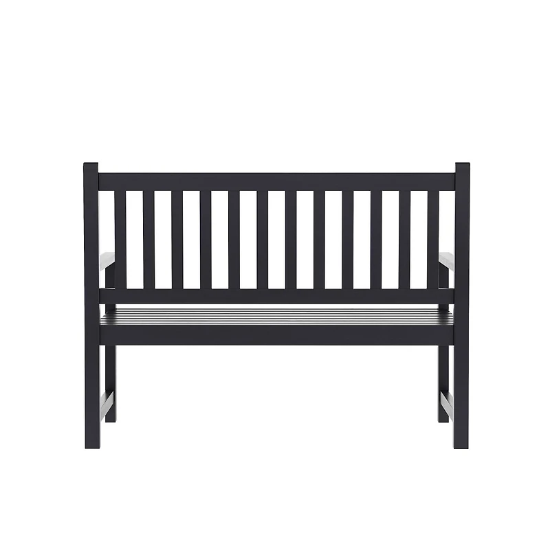 Andover Indoor/Outdoor Patio Bench/Dual-Person Loveseat With Slatted Acacia Wood Design For Use Sunroom, Backyard, Porch, Or Garden