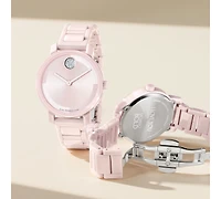 Movado Women's Swiss Bold Evolution 2.0 Blush Ceramic Bracelet Watch 34mm