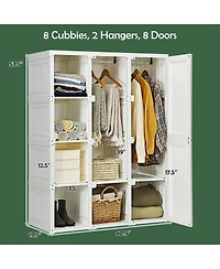 Sugift Foldable Closet Clothes Organizer with 12 Cubby Storage