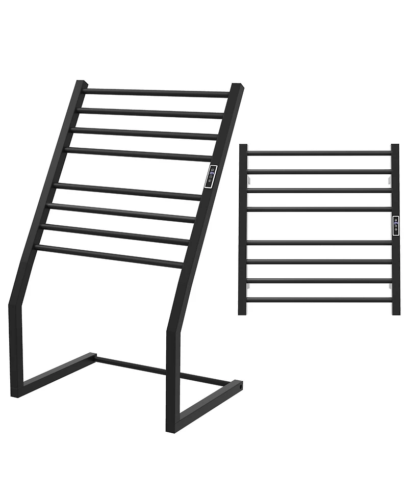2-in-1 Towel Warmer Rack Freestanding Wall Mounted with Led Display Built-in Timer