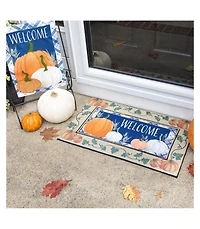 Plaid Pumpkins Garden Linen Flag
