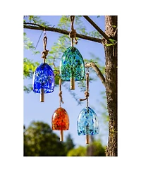 Evergreen Art Glass Speckle Turquoise Bell Chime
