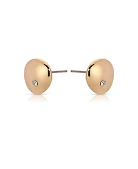 Ettika Polished Pebble Single Crystal Stud Earrings