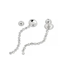 Ettika Polished Pebble Linear Crystal Chain Drop Earrings