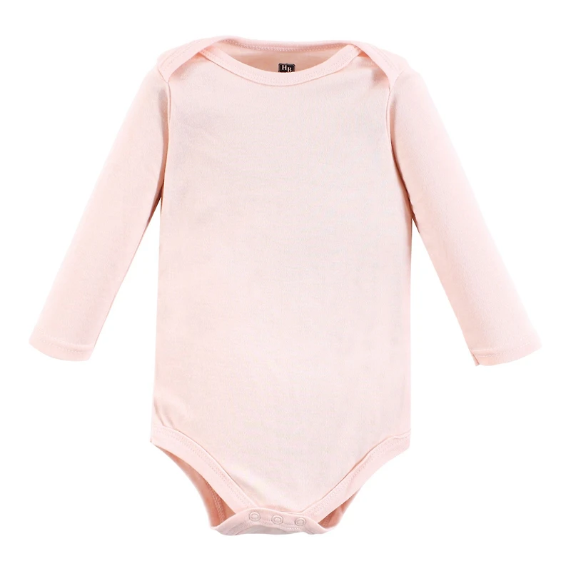 Hudson Baby Girls Cotton Long-Sleeve Bodysuits 7-Pack