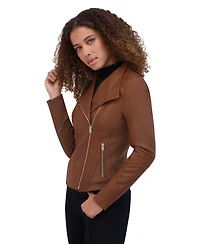 Andrew Marc Women's Felix Asymmetrical Moto Jacket With Wing Collar