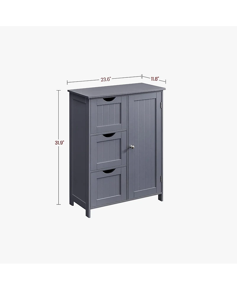 Slickblue Bathroom Storage Cabinet, Floor Cabinet with 3 Large Drawers and 1 Adjustable Shelf