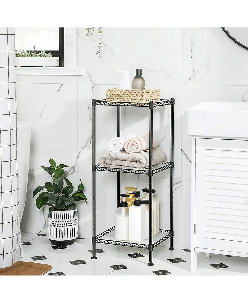 Slickblue 3-tier Bathroom Shelf, Wire Shelving Unit, Metal Storage Rack For Small Space
