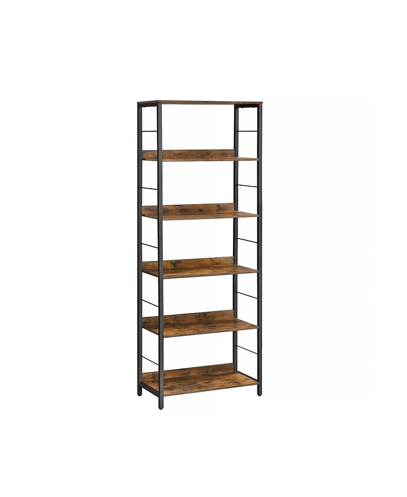 6-tier Bookshelf, Bookcase For Office, Shelving Unit, With Back Panels