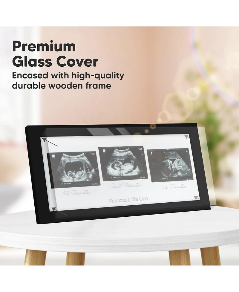 KeaBabies Trio Baby Sonogram Picture Frame, Ultrasound Frames for Nursery, Mom to Be Gifts