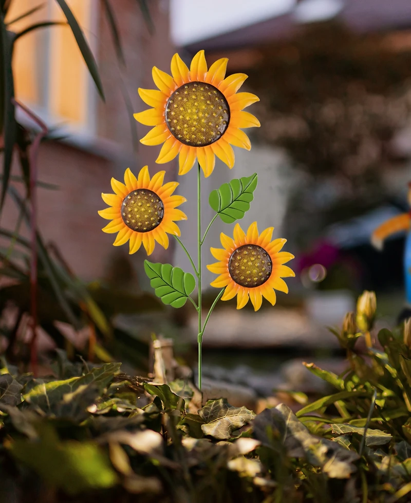 Glitzhome 48.25"H Fall Metal Sunflowers Yard Stake