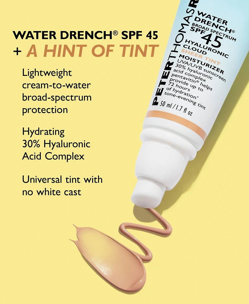 Peter Thomas Roth Water Drench Broad Spectrum Spf 45 Hyaluronic Cloud Sheer Tint Moisturizer, 20 ml