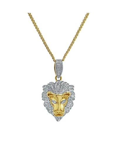 LuvMyJewelry King of the Jungle Natural Round Cut Diamond Pendant(0.09 cttw) in 14k Yellow Gold for Women & Men