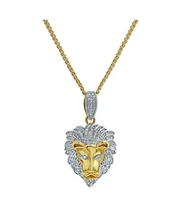 LuvMyJewelry King of the Jungle Natural Round Cut Diamond Pendant(0.09 cttw) in 14k Yellow Gold for Women & Men