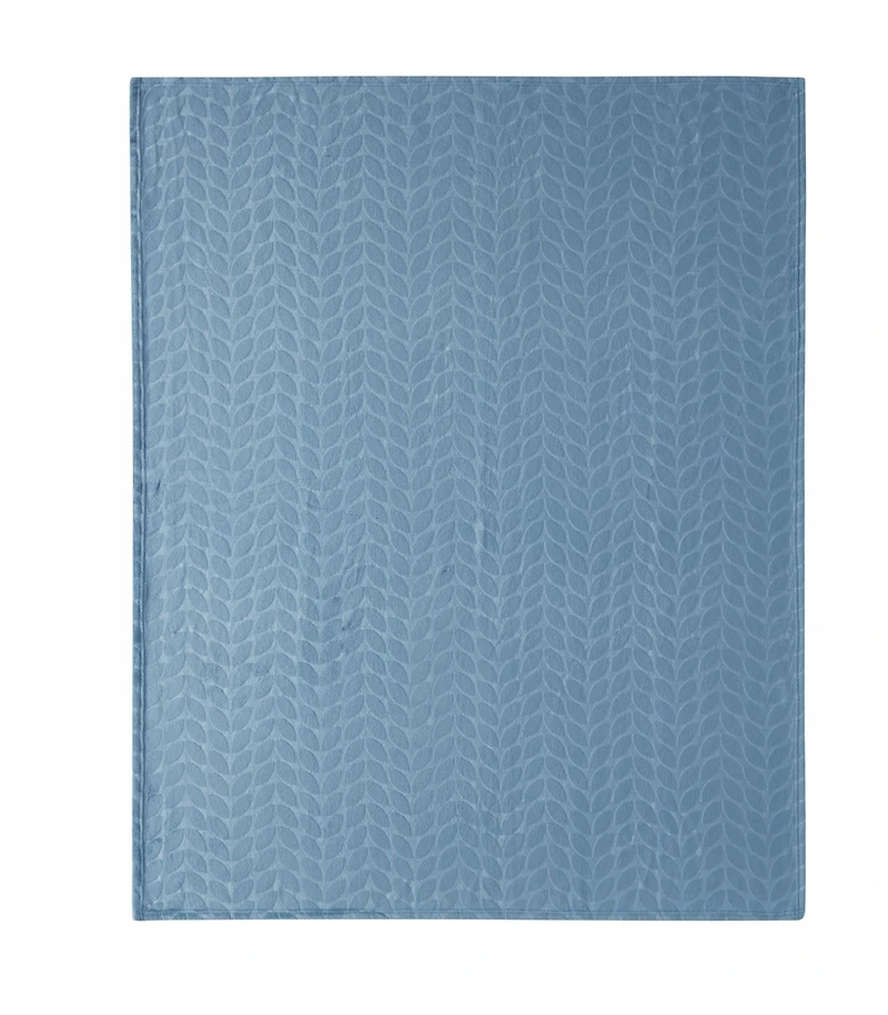 Kate Aurora Pastel Chic Embossed Leaves Ultra Plush Accent Throw Blanket - 50 in. W x 60 L