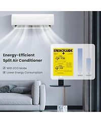 18000 Btu 19 SEER2 208-230V Ductless Mini Split Air Conditioner and Heater