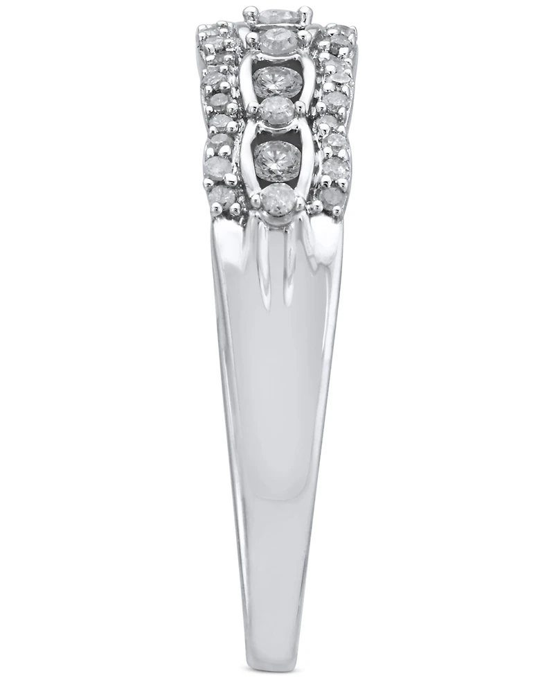 Diamond Scalloped Edge Band (1/2 ct. t.w.) in 14k White Gold