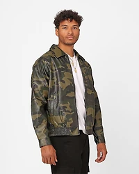 Cillian Camo Pu Leather Jacket