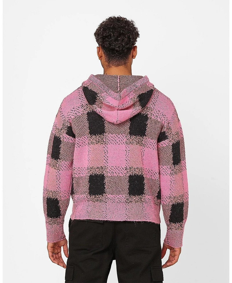 Xxiii Men's Dalas Plaid Sweater Hoodie