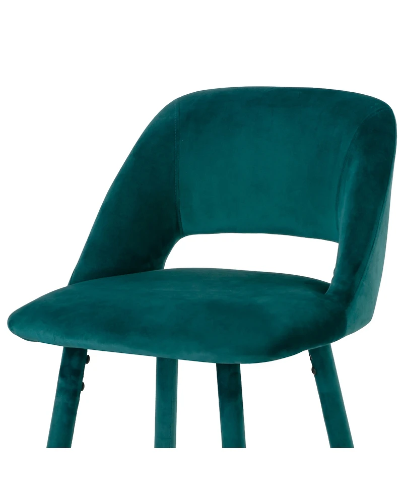 Glamour Home 29.5" Anita Velvet Barstool, Set of 2