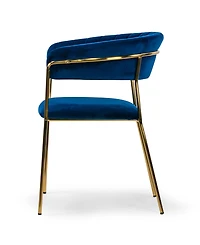 Glamour Home 31.5" Anya Fabric, Metal Dining Chair, Set of 2