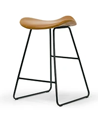 Glamour Home 24" Aoi Polyester, Metal Counter Height Stool