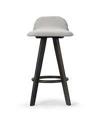 Glamour Home 25.98" Asta Rubberwood, Fabric Counter Height Stool